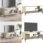 Vidaxl - meuble tv bois d'ingnierie et acier enduit de poudre - meubles tv - meuble tv industriel - ...