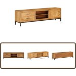 Vidaxl - meuble tv bois de manguier massif 140 x 30 x 40 cm - meubles tv - meuble tv retro - meuble tv ...