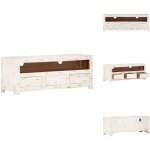 Vidaxl - meuble tv bois massif d'acacia 110x30x40 cm blanc - meuble tv - meuble tv design - meuble tv ...