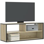 Vidaxl - meuble tv ch�ne sonoma 100x31x39, 5cm bois d'ing�nierie et m�tal
