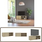 Vidaxl - meuble tv chêne sonoma 120x34x37 cm bois d'ingénierie - meuble tv - meuble téléviseur - rangement ... Vidaxl - meuble tv chêne sonoma 120x34x37 cm bois d'ingénierie - meuble tv - meuble téléviseur - rangement ...