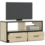 Vidaxl - meuble tv ch�ne sonoma 80x31x39, 5 cm bois d'ing�nierie et m�tal
