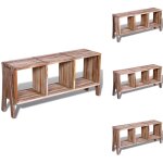 Vidaxl - meuble tv empilable en teck recycl avec 3 tagres - meuble tv vintage - meuble tv industriel ...