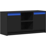 Meuble tv avec led noir 100x34x50 cm bois d'ing�nierie vidaxl