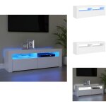 Vidaxl - meuble tv avec lumires led blanc 120x35x40 cm - meuble tv - meuble tlviseur - tlvision ...
