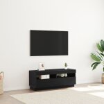 Vidaxl - meuble tv avec lumires led en chne noir 100x35x40 cm en bois d'ingnierie