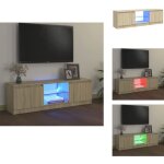 Vidaxl - meuble tv avec lumires led chne sonoma 120x30x35, 5 cm - meuble tv - meuble tlviseur - armoire ...