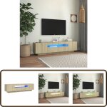 Vidaxl - meuble tv avec lumières led chêne sonoma 160x35x40 cm - meuble tv - meuble téléviseur - armoire ... Vidaxl - meuble tv avec lumières led chêne sonoma 160x35x40 cm - meuble tv - meuble téléviseur - armoire ...