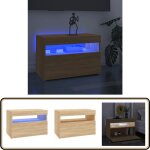 Vidaxl - meuble tv avec lumi�res led ch�ne sonoma 60x35x40 cm - meuble tv - meuble t�l�viseur - t�l�vision ...