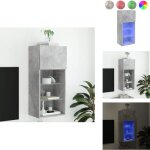 Vidaxl - meuble tv avec lumières led gris béton 40, 5x30x90 cm - meuble tv led - meuble audiovisuel - ... Vidaxl - meuble tv avec lumières led gris béton 40, 5x30x90 cm - meuble tv led - meuble audiovisuel - ...