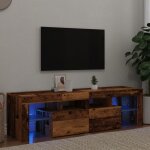 Meuble tv avec lumi�res led vieux bois bois d'ing�nierie - vidaxl