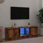 Meuble tv avec lumi�res led vieux bois bois d'ing�nierie - vidaxl