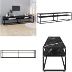 Vidaxl - meuble tv marbre noir 180x40x40, 5 cm verre trempé - meuble tv - meuble audio - meuble hifi ... Vidaxl - meuble tv marbre noir 180x40x40, 5 cm verre trempé - meuble tv - meuble audio - meuble hifi ...