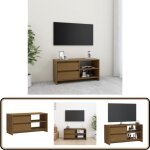 Vidaxl - meuble tv marron miel 80x31x39 cm bois de pin massif - meuble tv - meuble audio - bibliothque ...