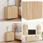 Vidaxl - meuble tv mural chne sonoma 40, 5x30x40 cm bois d'ingnierie - armoire tv murale - meuble tv ...
