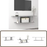 Vidaxl - meuble tv mural gris b�ton 103x30x26, 5 cm - meubles tv murale - meuble tv gris - meuble tv ...