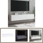 Vidaxl - meubles tv muraux avec lumi�res led 2 pcs blanc 80x35x31 cm - meuble tv mural - meuble t�l� ...