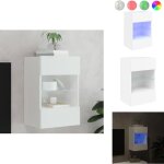 Vidaxl - meuble tv mural avec lumières led blanc 40x30x60, 5 cm - meuble tv mural - armoire tv murale ... Vidaxl - meuble tv mural avec lumières led blanc 40x30x60, 5 cm - meuble tv mural - armoire tv murale ...