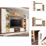Vidaxl - meuble tv mural avec lumire led chne sonoma et blanc - meubles tv - meuble tv mural - rangement ...