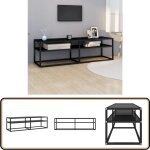 Vidaxl - meuble tv noir 140x40x40, 5 cm verre trempé - meuble tv - meuble audio - meuble hifi - télévision ... Vidaxl - meuble tv noir 140x40x40, 5 cm verre trempé - meuble tv - meuble audio - meuble hifi - télévision ...