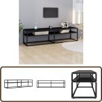 Vidaxl - meuble tv noir 160x40x40, 5 cm verre tremp - meuble tv - meuble audio - meuble hifi - tlvision ...
