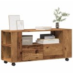 Vidaxl - meuble tv avec roulettes vieux bois bois d'ing�nierie