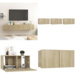 Vidaxl - meubles tv suspendus 3 pcs chne sonoma 60x30x30 cm - meuble tv mural - meuble hifi - rangement ...