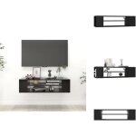 Vidaxl - meuble tv suspendu noir 100x30x26, 5 cm bois d'ingnierie - meuble tv suspendu - meuble tv noir ...