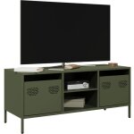 Vidaxl - meuble tv vert olive 101, 5x39x43, 5 cm acier lamin� � froid