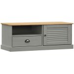 Meuble tv vigo gris 106x40x40 cm bois massif de pin Meuble tv vigo gris 106x40x40 cm bois massif de pin