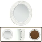 Vidaxl - miroir mural style baroque 50 cm blanc - miroir mural - miroir baroque - miroir rond - d�coration ...