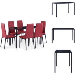 Mobilier de salle à manger 7 pcs rouge bordeaux - ensemble de table à manger - table et chaises - mobilier ... Mobilier de salle à manger 7 pcs rouge bordeaux - ensemble de table à manger - table et chaises - mobilier ...