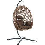 Vidaxl panier chaise ?uf suspendue avec support caf� poly rotin