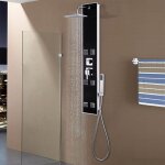 Panneau de douche verre 18 x 42, 1 x 120 cm noir Panneau de douche verre 18 x 42, 1 x 120 cm noir