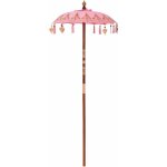 Vidaxl - parasol balinais rose (90 - 100) x 260 cm coton et bois massif