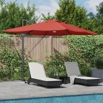 Vidaxl - parasol roma � bras d�port� rouge, noir 352 x 251 x 265 cm