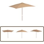 Parasol d'extérieur avec mât en bois 200 x 300 cm taupe - parasol de jardin - parasol exterieur - parasol ... Parasol d'extérieur avec mât en bois 200 x 300 cm taupe - parasol de jardin - parasol exterieur - parasol ...