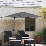 Vidaxl - parasol de jardin anthracite, noir 248. 5 x 247. 5 x 160 cm