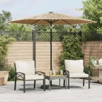 Vidaxl - parasol de jardin avec led et mt en acier marron 268x268x226cm