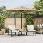 Parasol de jardin avec led et mt en acier marron 288x288x225cm - vidaxl