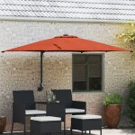 Vidaxl - parasol de jardin rouge, noir 248. 5 x 247. 5 x 160 cm