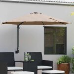 Vidaxl - parasol de jardin taupe, noir 248 x 248 x 148 cm