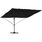 Vidaxl - parasol roma � bras d�port� noir, noir 352 x 251 x 260 cm