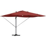 Vidaxl - parasol roma � bras d�port� rouge, noir 352 x 251 x 265 cm