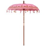 Vidaxl - parasol balinais rose (180 - 190) x 260 cm coton et bois massif