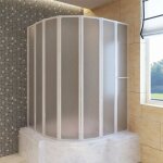 Vidaxl - pare baignoire � 7 volets avec porte - serviettes 140 x 168 cm
