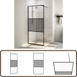 Paroi de douche avec verre esg transparent 115x195 cm noir - parete de douche - douche italienne - paroi ...