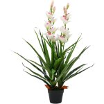 Plante artificielle orchide cymbidium avec pot 100 cm vert