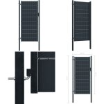 Portail de clôture pvc et acier 100x164 cm anthracite - portail de cloture - portillon - clôture jardin ... Portail de clôture pvc et acier 100x164 cm anthracite - portail de cloture - portillon - clôture jardin ...