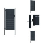 Vidaxl - portail de clôture pvc et acier 100x164 cm anthracite - portail de cloture - portillon - clôture ... Vidaxl - portail de clôture pvc et acier 100x164 cm anthracite - portail de cloture - portillon - clôture ...